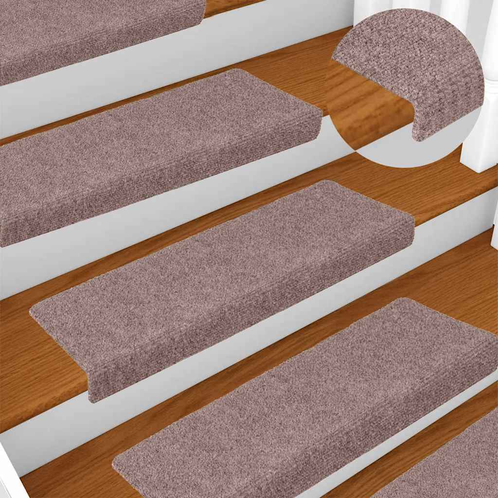 VidaXL Stufenmatten selbstklebend 20 Stück 65x21x4 cm Creme rechteckiger Rand