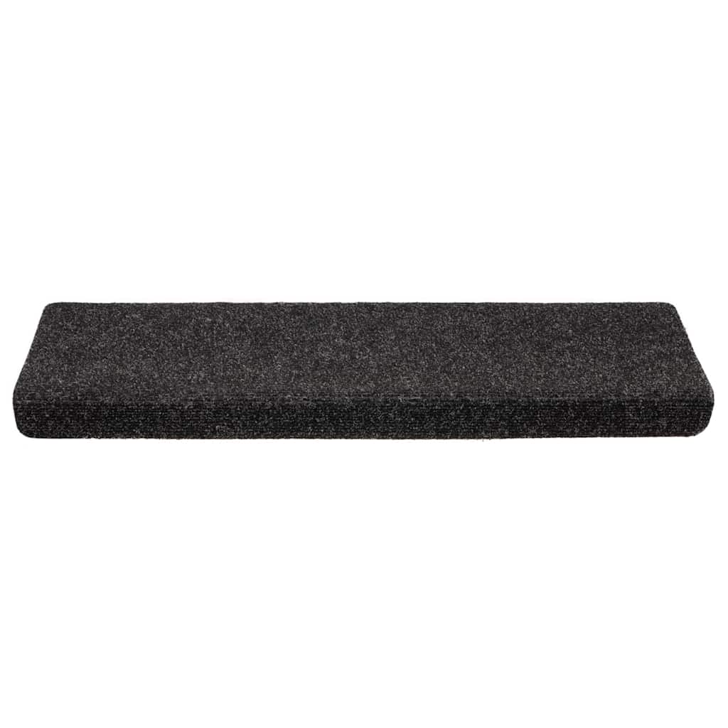 VidaXL Stufenmatten selbstklebend 20 Stück 65x21x4 cm schwarz rechteckiger Rand