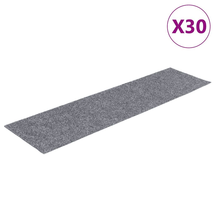 Vidaxx Stufenmatten selbstklebend 30 Stück 76x20 cm hellgrau rechteckig