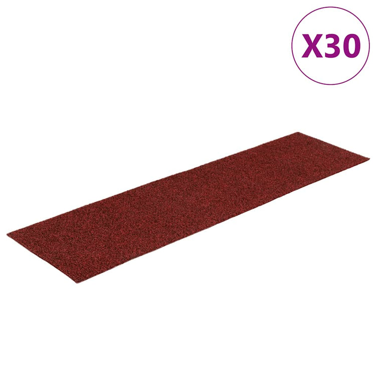 VidaXL Stufenmatten selbstklebend 30 Stück 76x20 cm weinrot rechteckig
