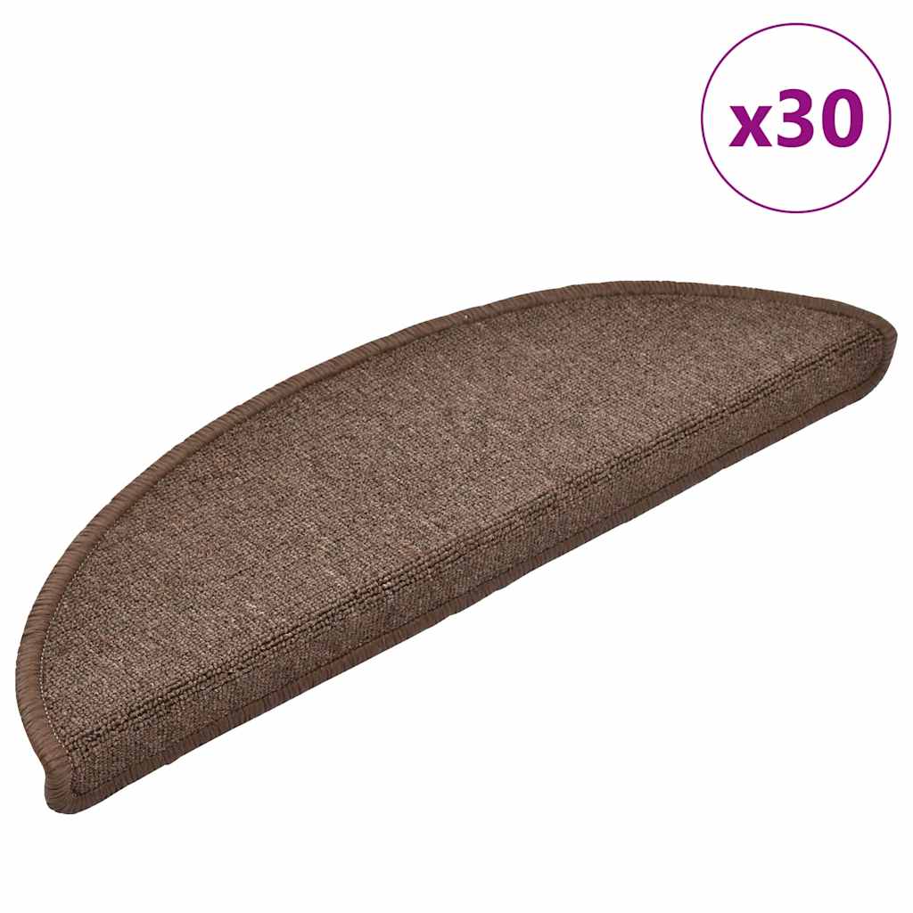 Vidaxx Stufenmatten 30 Stk. 56x17x3 cm kaffeebraun halbrund