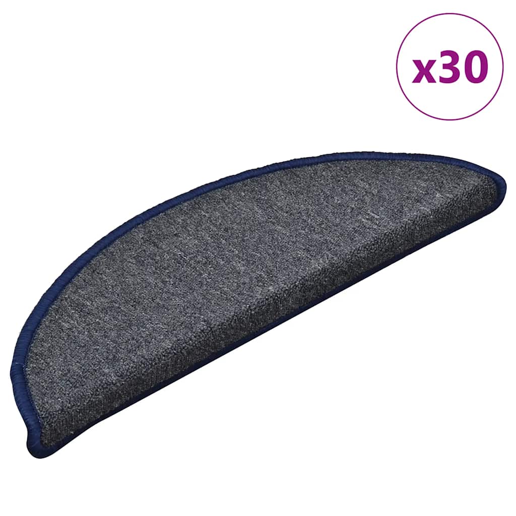 VidaXL Stufenmatten 30 Stück 56x17x3 cm dunkelgrau und blau halbrund