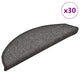 VidaXL Stufenmatten 30 Stk. 56x17x3 cm dunkelgrau halbrund
