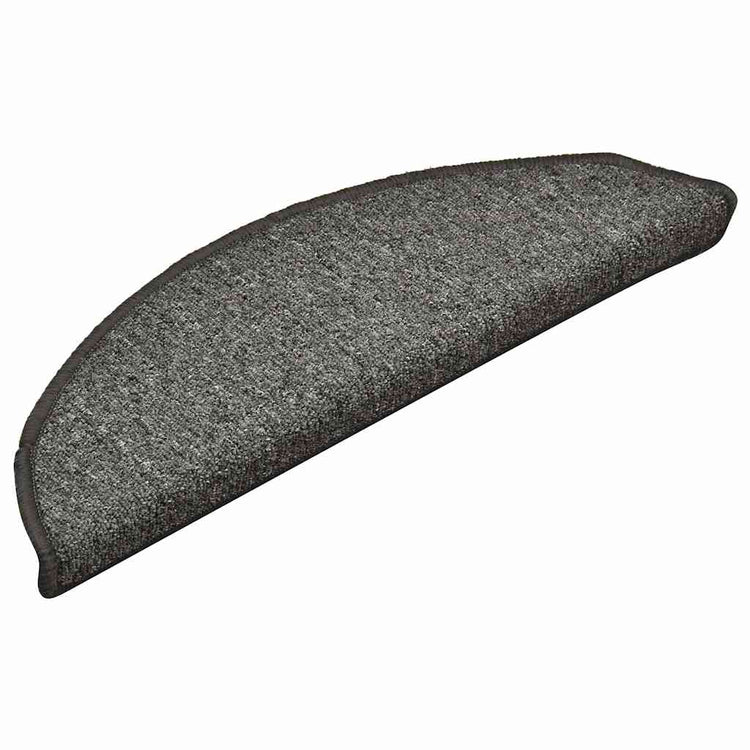 VidaXL Stufenmatten 30 Stk. 56x17x3 cm dunkelgrau halbrund