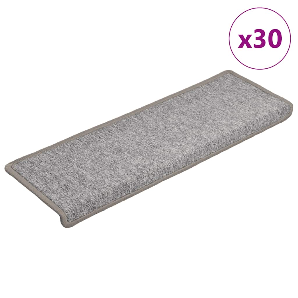 VidaXL Stufenmatten 30 Stück 65x21x4 cm hellgrau mit rechteckigem Rand