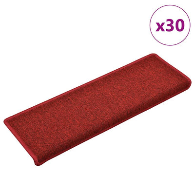 Vidaxx Stufenmatten 30 Stk. 65x21x4 cm roter rechteckiger Rand