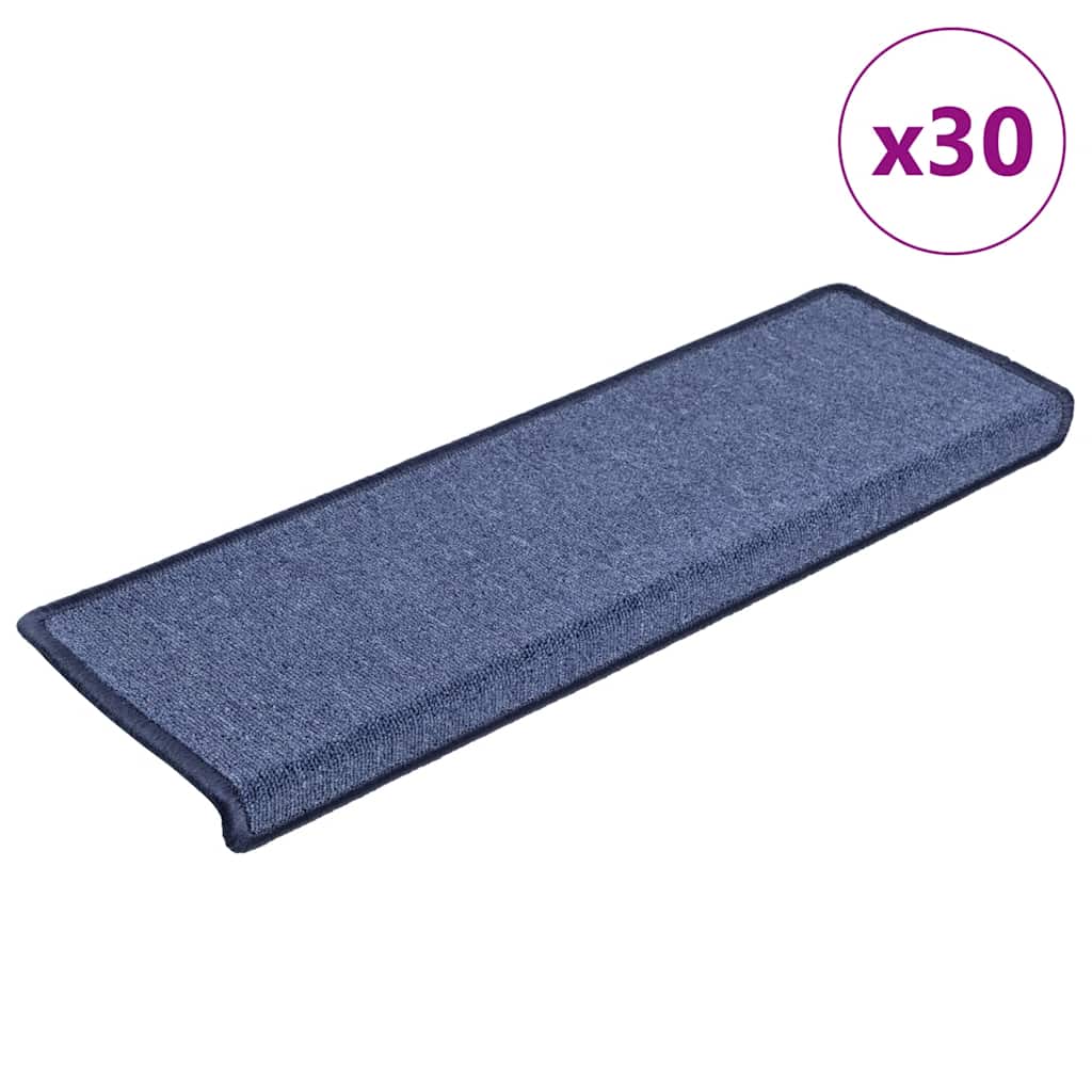 VidaXL Stufenmatten 30 Stück 65x21x4 cm blauer rechteckiger Rand