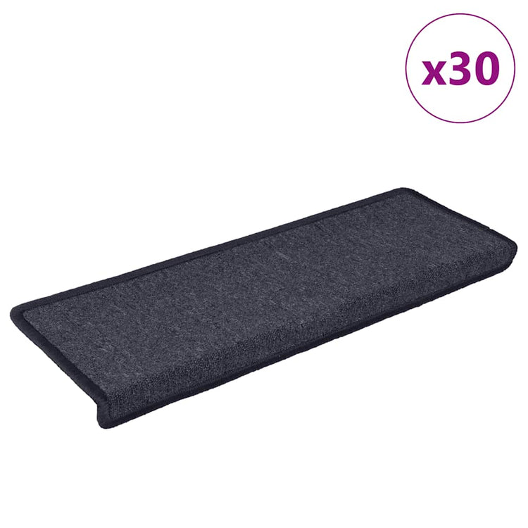 Vidaxx Stufenmatten 30 Stück 65x21x4 cm dunkelgrau und blau mit rechteckigem Rand