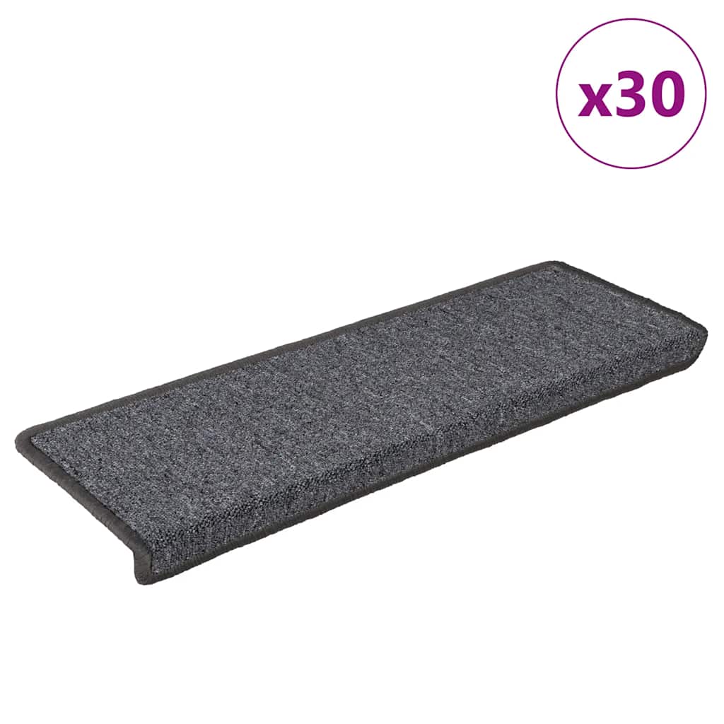 Vidaxxl Stufenmatten 30 Stück 65x21x4 cm dunkelgrau rechteckiger Rand