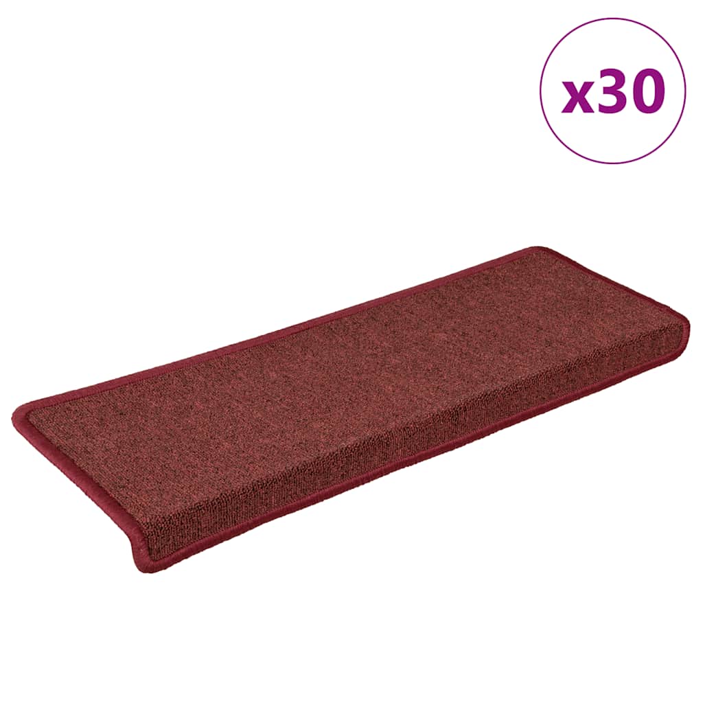 Vidaxx Stufenmatten 30 Stück 65x21x4 cm weinrot mit rechteckigem Rand
