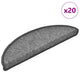 VidaXL Stufenmatten 20 Stk. 56x17x3 cm dunkelgrau halbrund