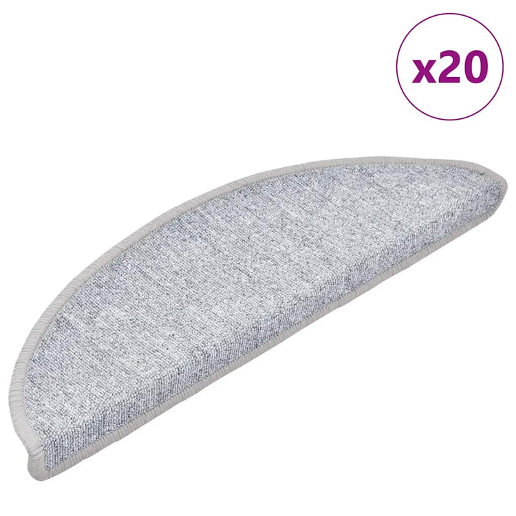 VidaXL Stufenmatten 20 Stk. 56x17x3 cm hellgrau halbrund