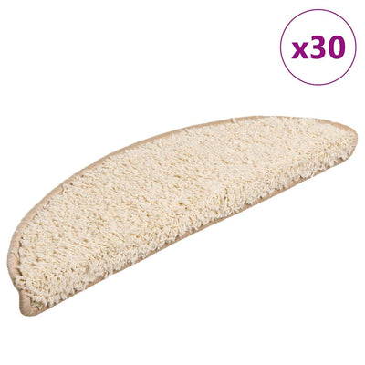 Vidaxx Stufenmatten 30 Stk. 56x17x3 cm creme halbrund