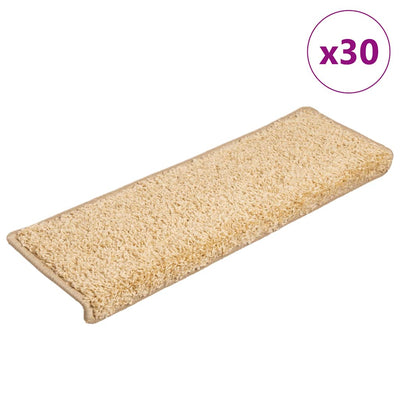Vidaxx Stufenmatten 30 Stück 65x21x4 cm creme mit rechteckigem Rand