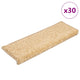 Vidaxx Stufenmatten 30 Stück 65x21x4 cm creme mit rechteckigem Rand