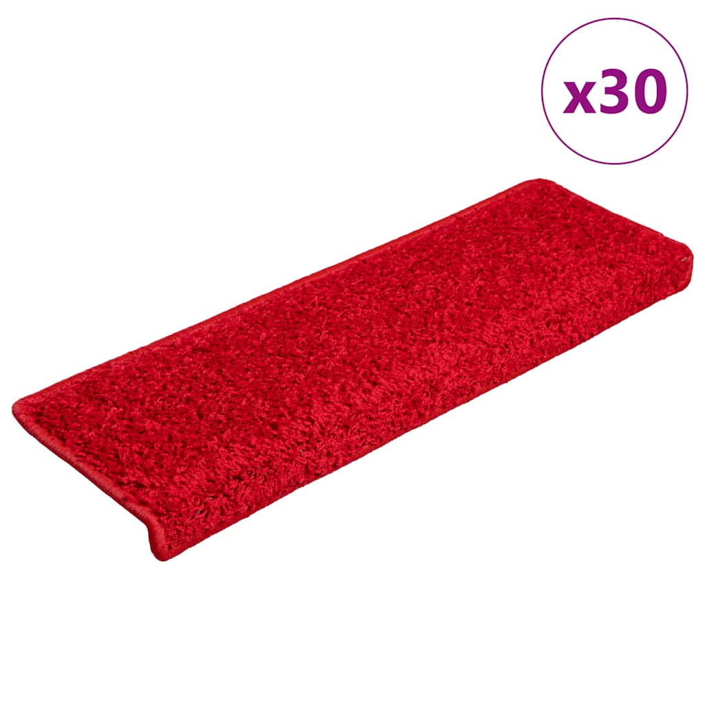 VidaXL Stufenmatten 30 Stk. 65x21x4 cm roter rechteckiger Rand
