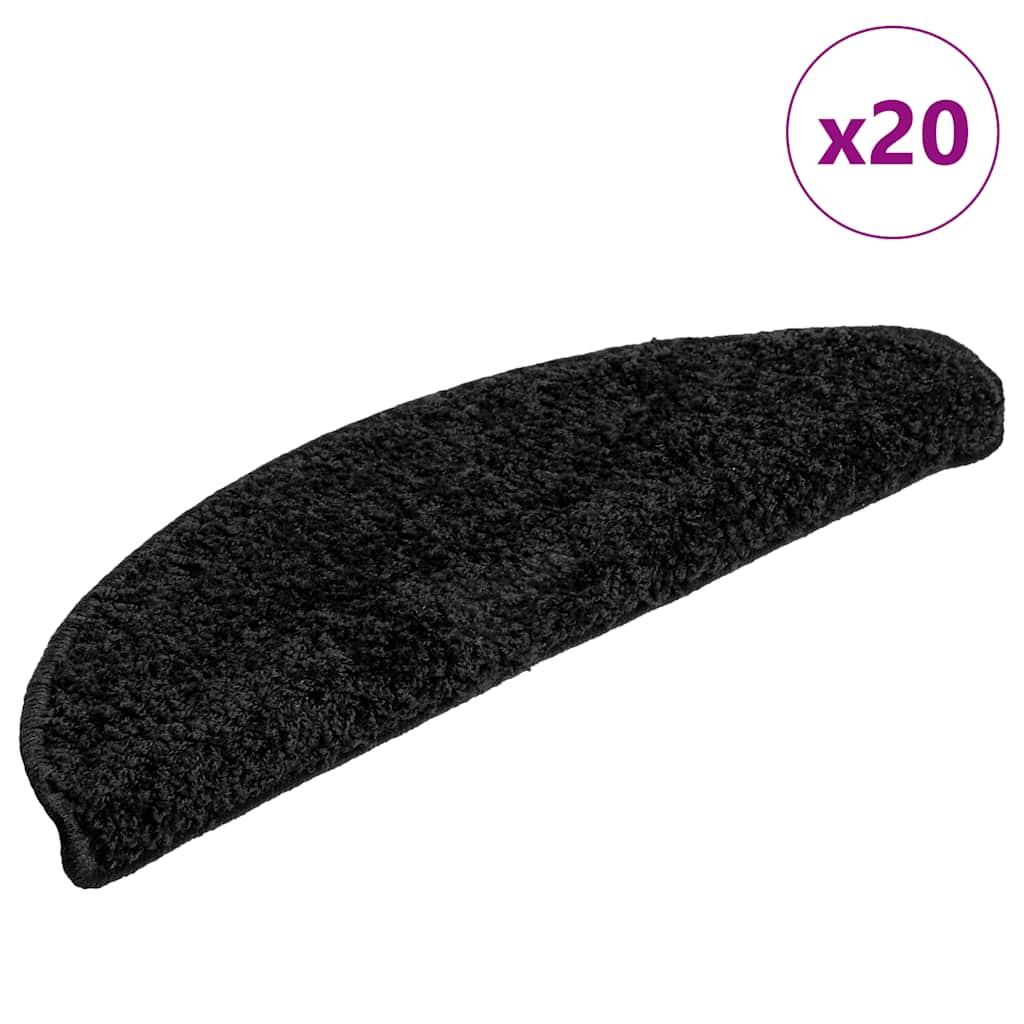 Vidaxx Stufenmatten 20 St. 56x17x3 cm schwarz halbrund