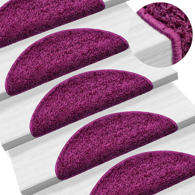 VidaXL Stufenmatten 20 Stk. 56x17x3 cm violett halbrund