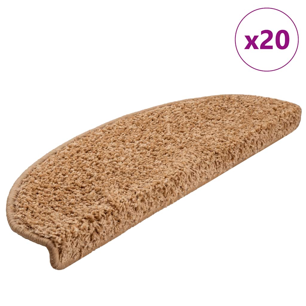 Vidaxx Stufenmatten 20 St. 65x21x4 cm beige halbrund groß