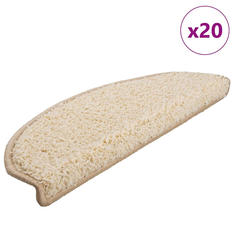 Vidaxx Stufenmatten 20 St. 65x21x4 cm creme halbrund groß