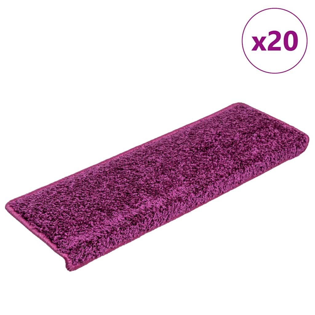 VidaXL Stufenmatten 20 Stk. 65x21x4 cm violett rechteckiger Rand