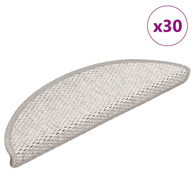 VidaXL Stufenmatten selbstklebend Sisaloptik 30 Stk. 56x17x3 cm Platin