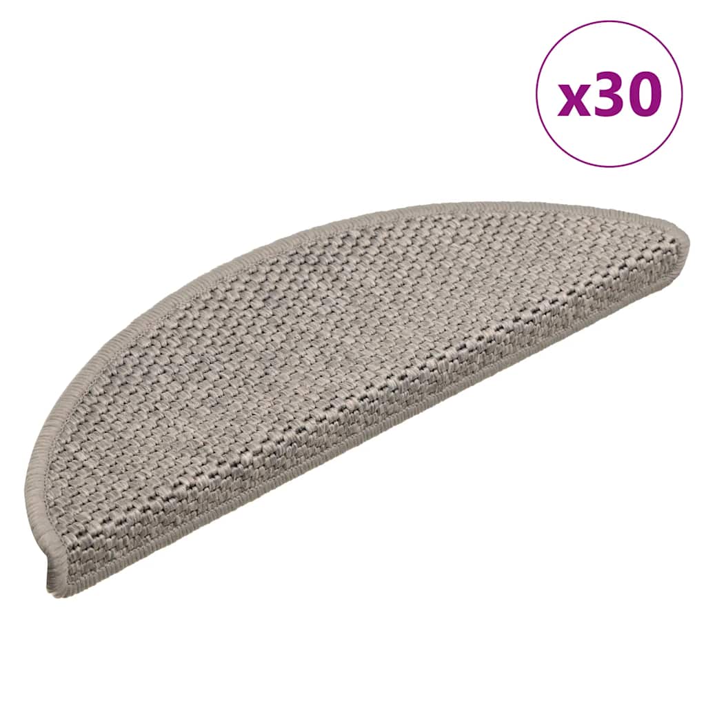 VidaXL Stufenmatten selbstklebend 30 Stück Sisaloptik 56x17x3cm silberfarben