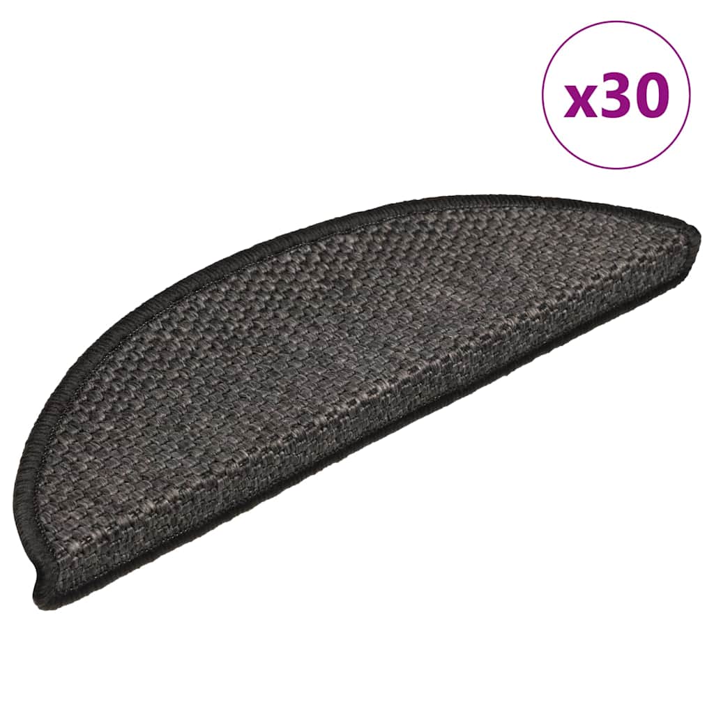 VidaXL Stufenmatten selbstklebend Sisaloptik 30 Stk. 56x17x3 cm Anthrazit