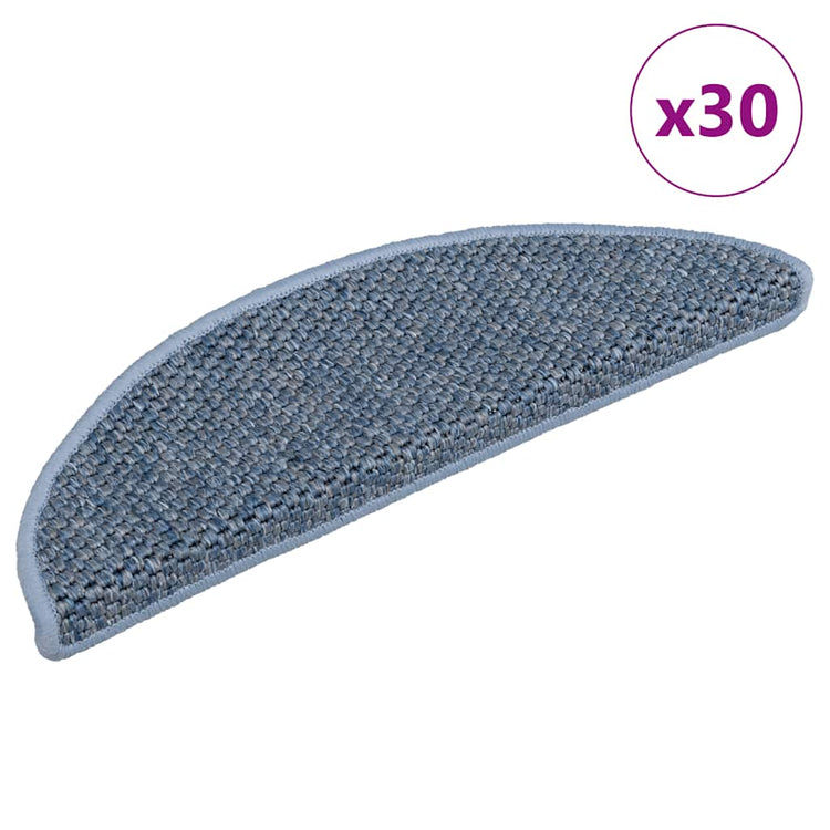 VidaXL Stufenmatten selbstklebend Sisaloptik 30 Stk. 56x17x3 cm Blau