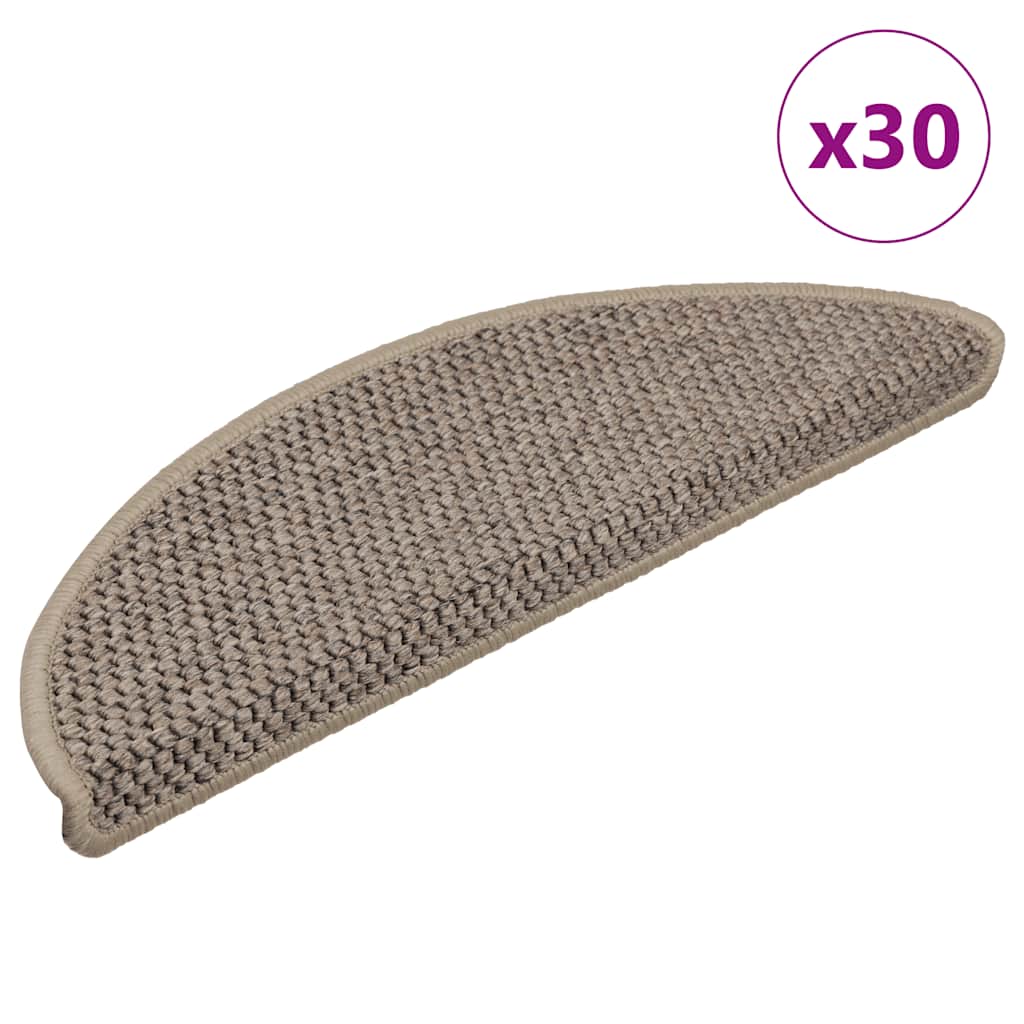 VidaXL Stufenmatten selbstklebend Sisaloptik 30 Stk. 56x17x3 cm Dunkelbeige