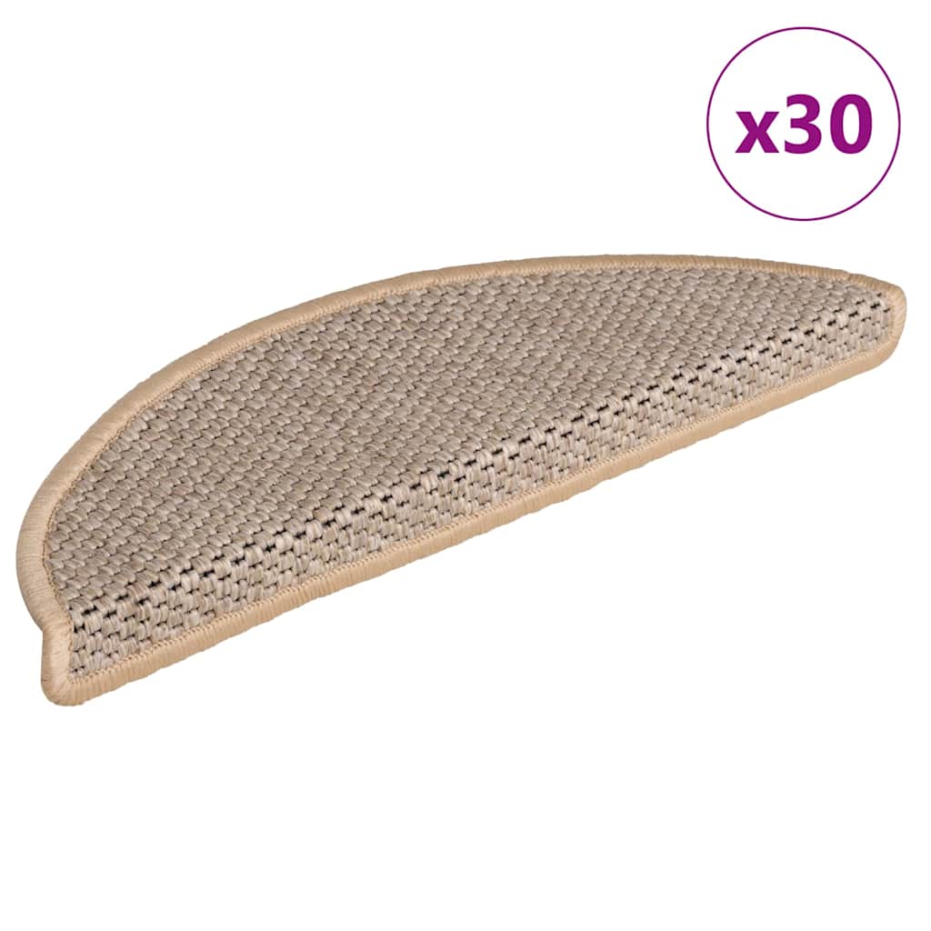 VidaXL Stufenmatten selbstklebend Sisaloptik 30 Stk. 56x17x3 cm Hellbeige