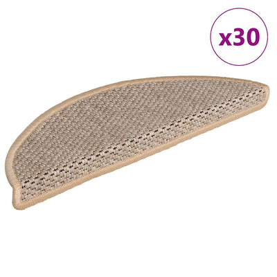 VidaXL Stufenmatten selbstklebend Sisaloptik 30 Stk. 56x17x3 cm Hellbeige
