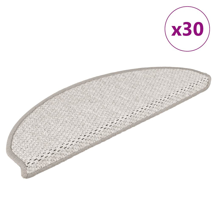 Vidaxxl Stufenmatten selbstklebend Sisaloptik 30 Stk 65x21x4 cm Platin