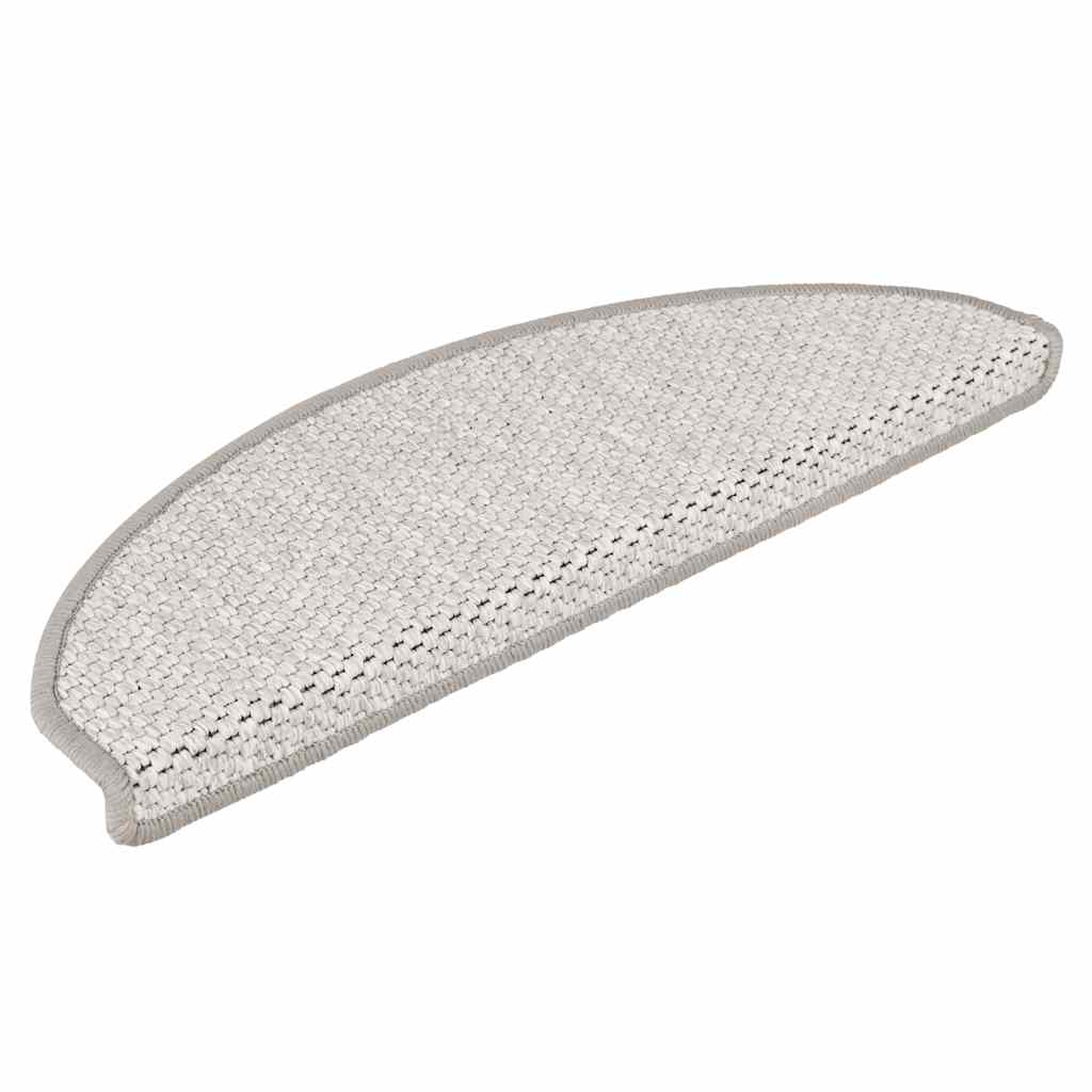 Vidaxxl Stufenmatten selbstklebend Sisaloptik 30 Stk 65x21x4 cm Platin