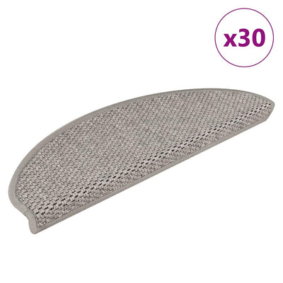 Vidaxx Stufenmatten selbstklebend Sisaloptik 30 Stück 65x21x4cm silberfarben