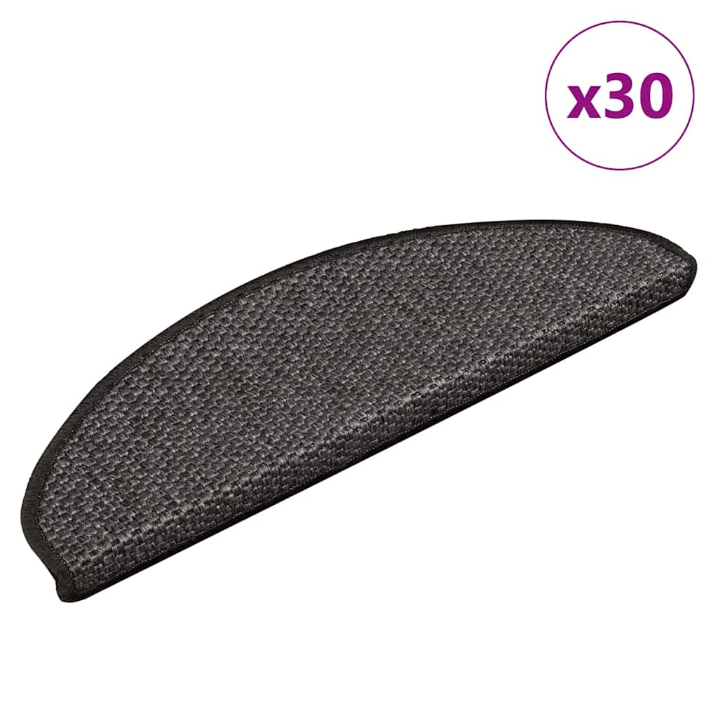 VidaXL Stufenmatten selbstklebend Sisaloptik 30 Stk. 65x21x4 cm Anthrazit