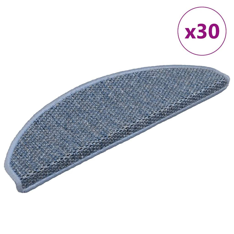 VidaXL Stufenmatten selbstklebend Sisaloptik 30 Stk. 65x21x4 cm Blau