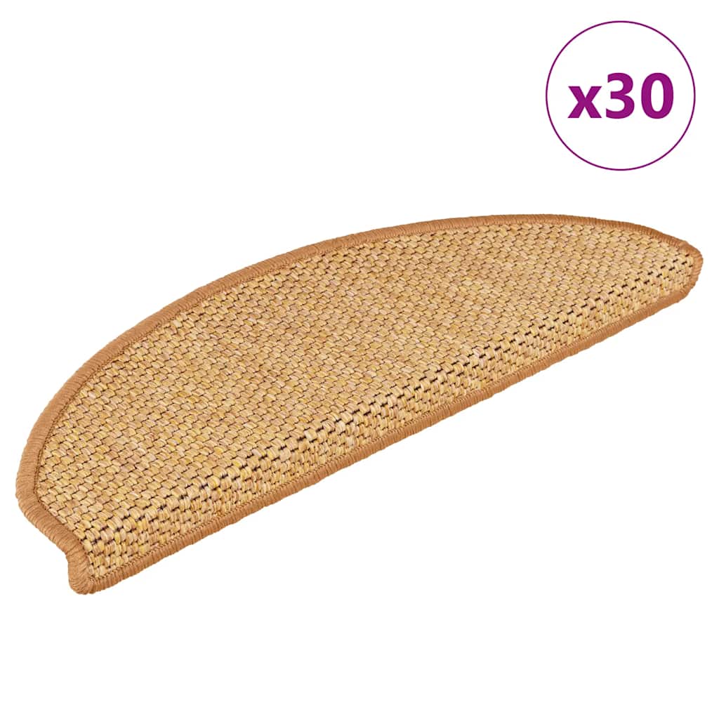 VidaXL Stufenmatten selbstklebend Sisaloptik 30 Stk 65x21x4 cm Sisal