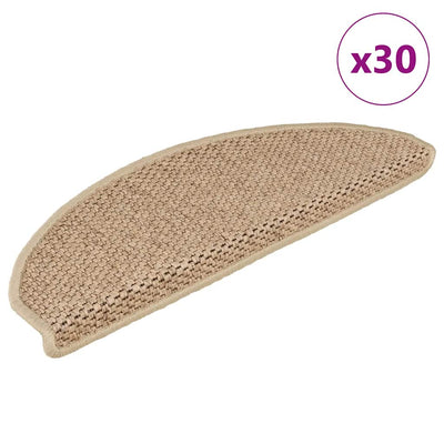 VidaXL Stufenmatten selbstklebend Sisaloptik 30 Stk. 65x21x4 cm Sand