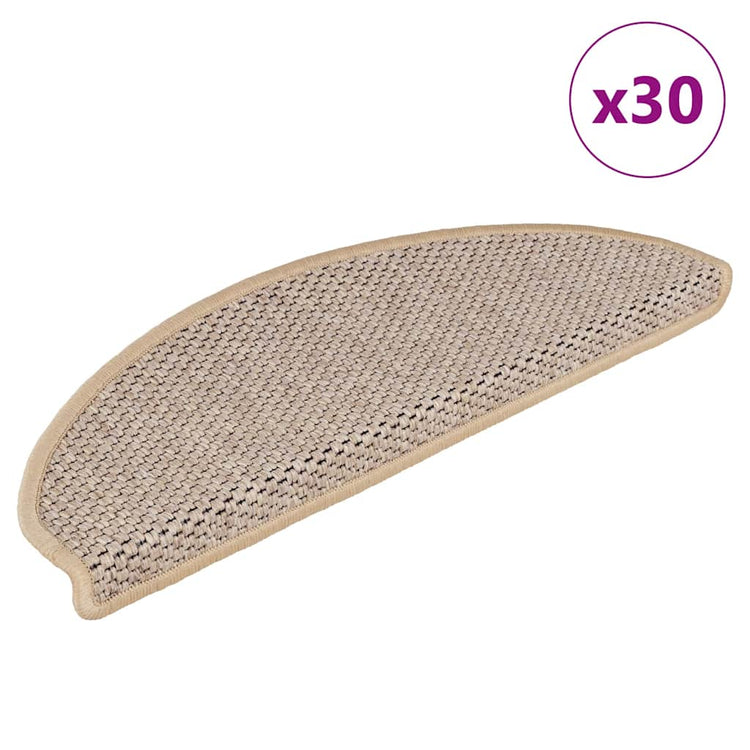 VidaXL Stufenmatten Sisaloptik selbstklebend 30 Stk 65x21x4 cm Hellbeige