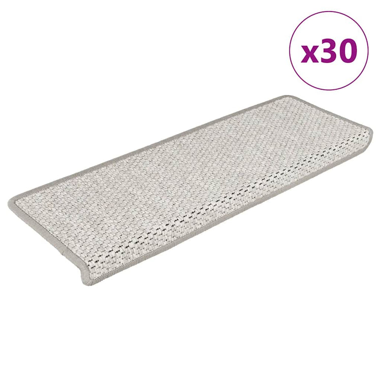 Vidaxxl Stufenmatten selbstklebend Sisaloptik 30 Stk 65x21x4 cm Platin