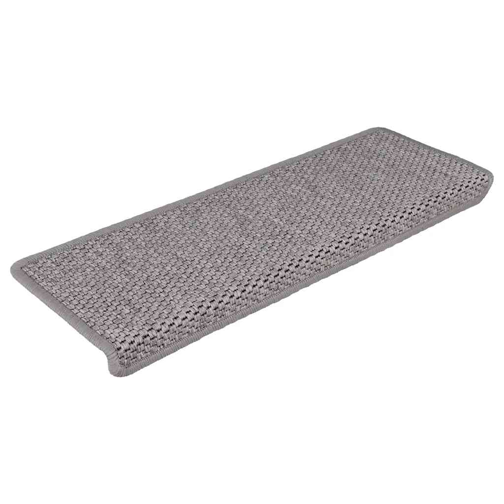 Vidaxx Stufenmatten selbstklebend Sisaloptik 30 Stück 65x21x4cm silberfarben