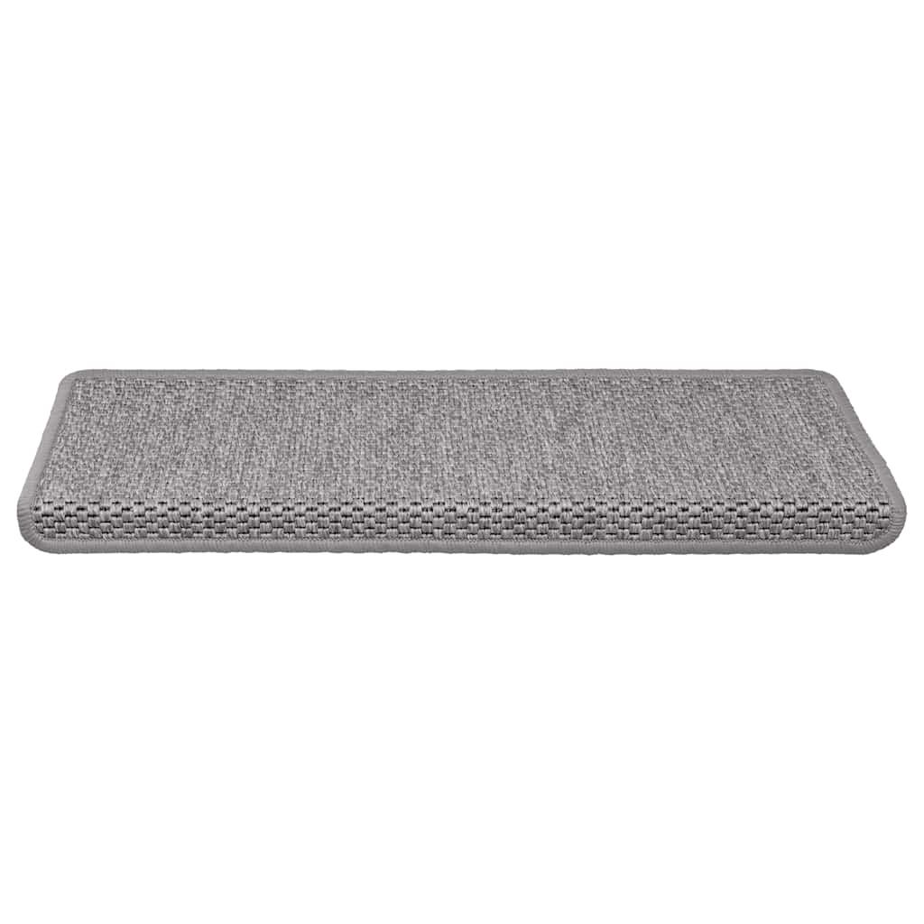 Vidaxx Stufenmatten selbstklebend Sisaloptik 30 Stück 65x21x4cm silberfarben
