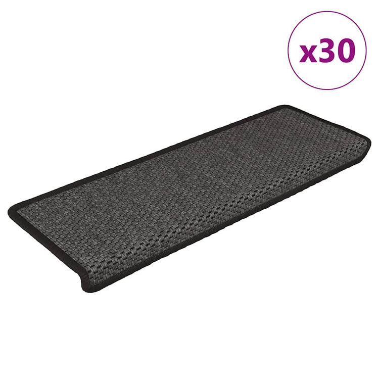 VidaXL Stufenmatten selbstklebend Sisaloptik 30 Stk. 65x21x4 cm Anthrazit