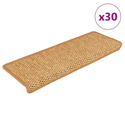 VidaXL Stufenmatten selbstklebend 30 St. Sisaloptik 65x21x4 cm Sisal