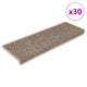 VidaXL Stufenmatten selbstklebend 30 Stk. Sisaloptik 65x21x4 cm Dunkelbeige