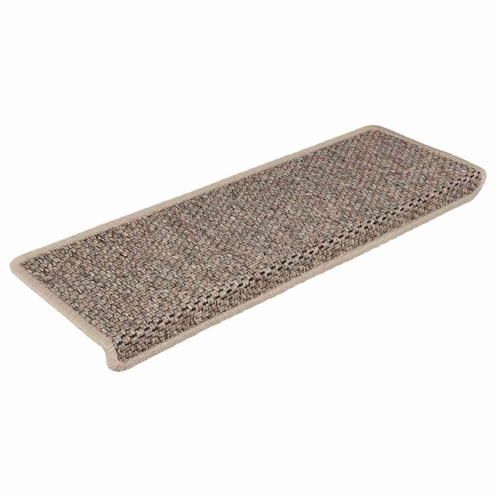 VidaXL Stufenmatten selbstklebend 30 Stk. Sisaloptik 65x21x4 cm Dunkelbeige