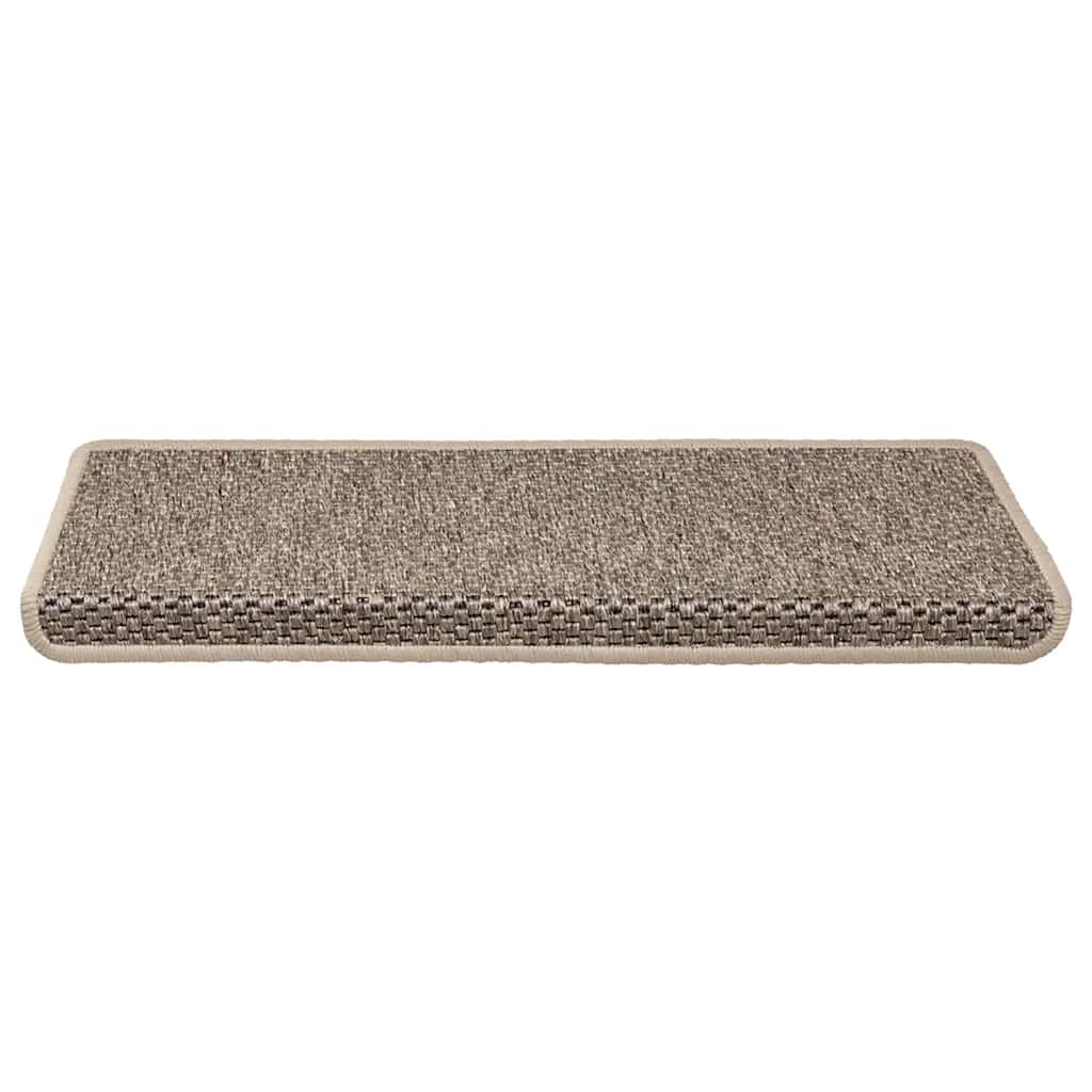 VidaXL Stufenmatten selbstklebend 30 Stk. Sisaloptik 65x21x4 cm Dunkelbeige