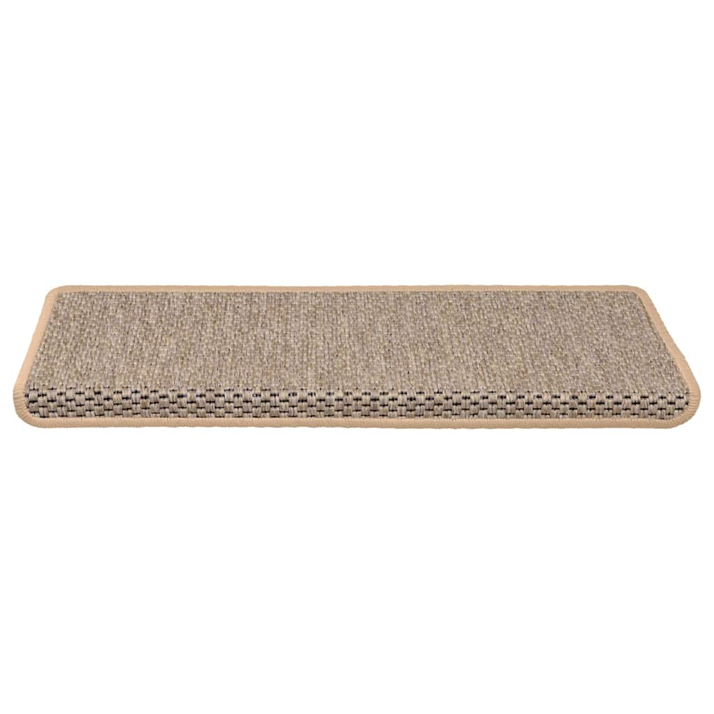 VidaXL Stufenmatten selbstklebend 30 Stk. Sisaloptik 65x21x4 cm Hellbeige