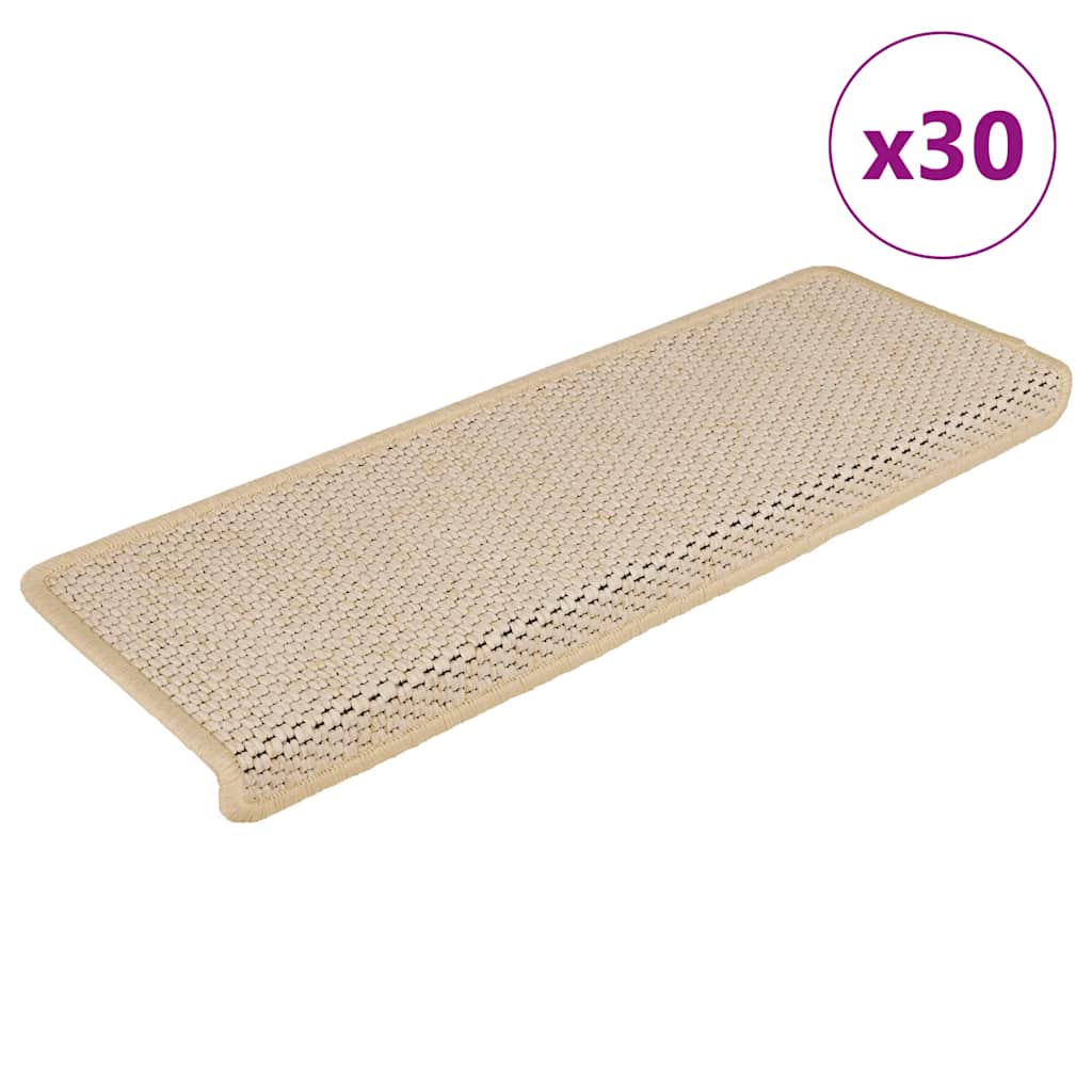 VidaXL Stufenmatten selbstklebend 30 Stk. Sisaloptik 65x21x4 cm Berber